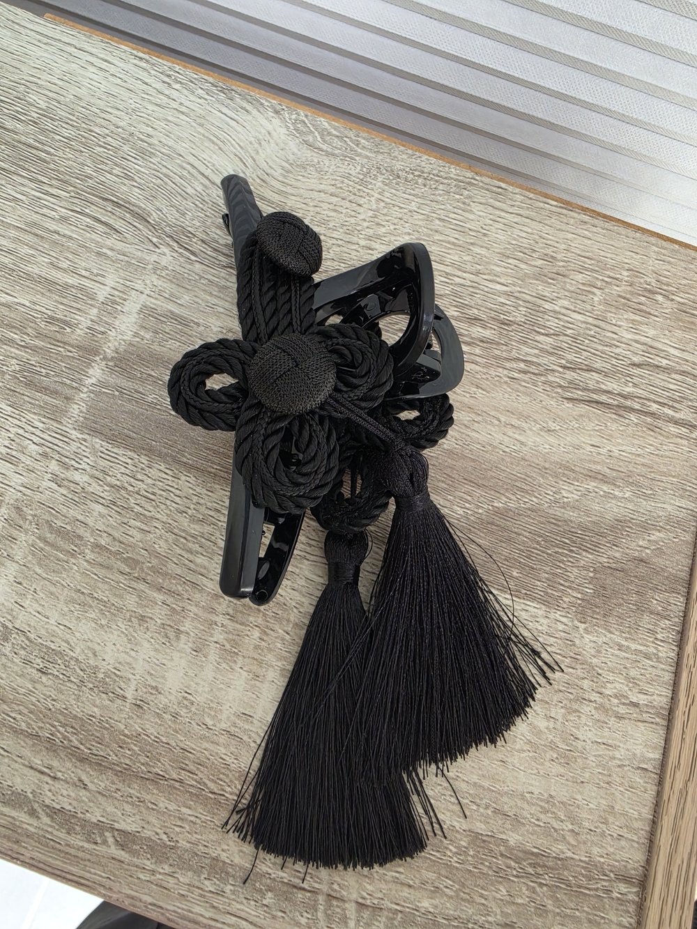 Black Decorative Tassel Hair Clip - Women's Accessory